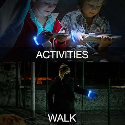 8 PCS LED Glow Bracelets, Light Up Wristbands - Halloween Glow in The Dark Party Bracelets Favors Supplies for Christmas, Concerts, Festivals, Game Prizes, Sports, Rave Accessories（Blue）