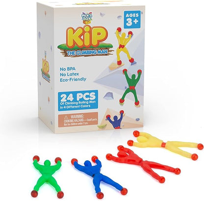 24-Piece Climbing Man Sticky Toy Set - Mini Toys Flexible and Stretchy Wall Tumbler Crawlers for Boys and Girls - Assorted Colors - Perfect Birthday and End of Year Party Favors