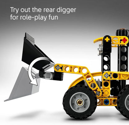 LEGO Technic Backhoe Loader Construction Toy - Building Toy Set for Boys and Girls, Ages 7+ - Educational Gift Idea for Kids Birthday with Usable Back Digger, Scoop, & Outriggers - 42197