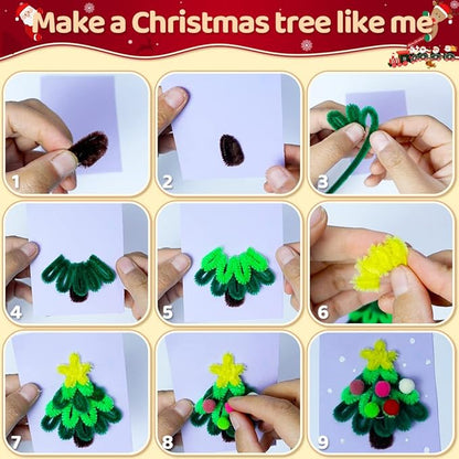 Praisebank Green Glitter Pipe Cleaners for Crafts, 200pcs, Chenille Stems for DIY Projecets, Arts & Crafts Supplies for Festival Party Decorations