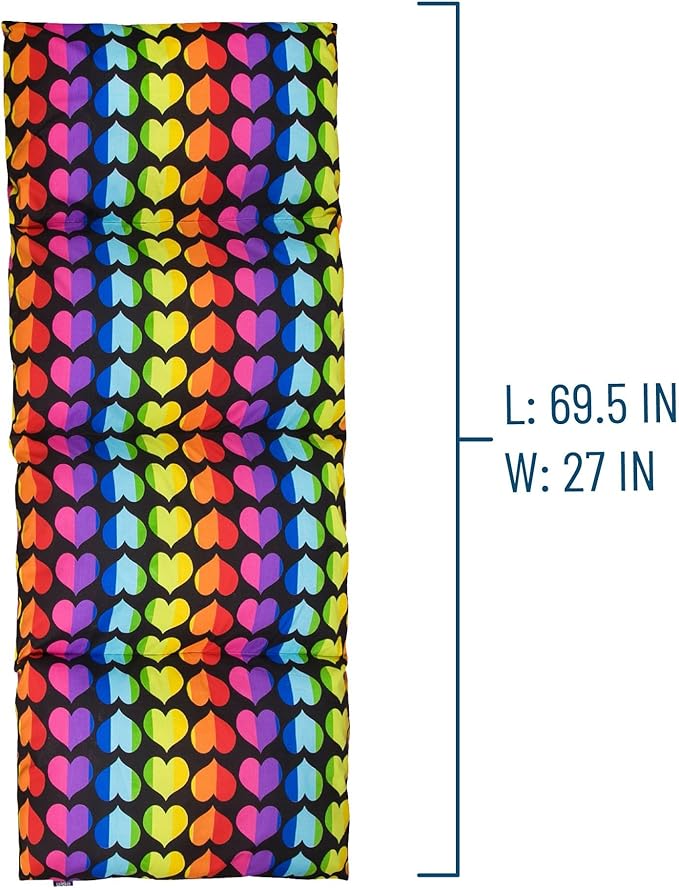 Wildkin Kids Floor Lounger: Ideal for Boys and Girls, Travel-Friendly, Perfect for Sleepovers - Pillow Lounger for Kids, Requires Standard Size Pillows Not Included (Rainbow Hearts)