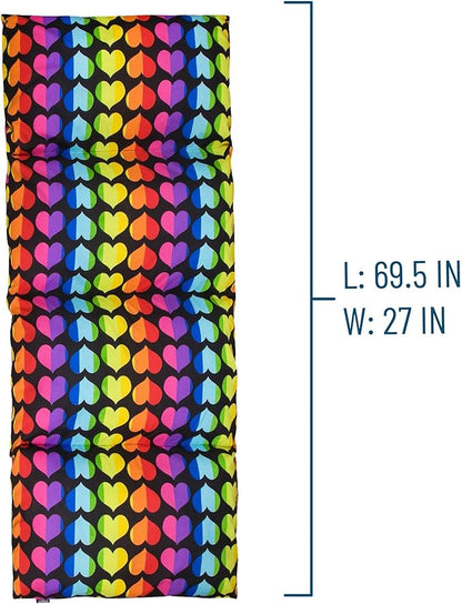 Wildkin Kids Floor Lounger: Ideal for Boys and Girls, Travel-Friendly, Perfect for Sleepovers - Pillow Lounger for Kids, Requires Standard Size Pillows Not Included (Rainbow Hearts)