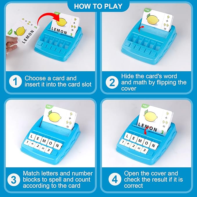 Matching Letter Game for Kids, 2 in 1 Educational Toys Alphabet Spelling & Reading, Number & Color Recognition, Flash Cards Learning Toys Gifts for Preschool Kindergarten Boys Girls Ages 3 4 5 6 7 8…