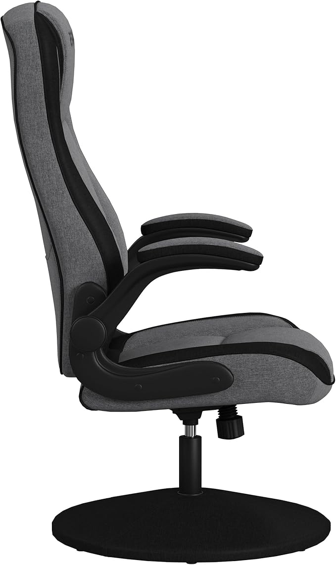 RESPAWN 800 Gaming Chair Floor, Swivel Rocker Gaming Chair, High Back Ergonomic Floor Gaming Chair for Kids and Adults, Gaming Recliner, Floor Rocker Chair with Armrests - Grey Fabric