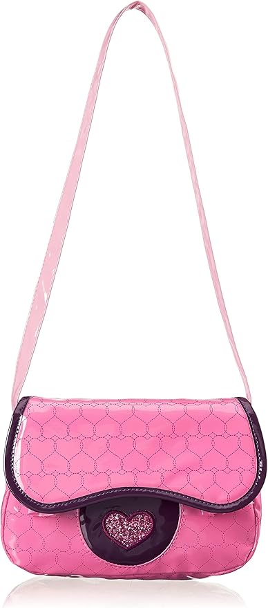 Amazon Basics 8-Piece Pretend Play Purse Toy with Accessories for Girls Ages 3 and Up, Kids Toy Handbag Gift Set Including Smartphone, Sunglasses, Pretend Makeup Kit, Keys and Credit Card, Pink