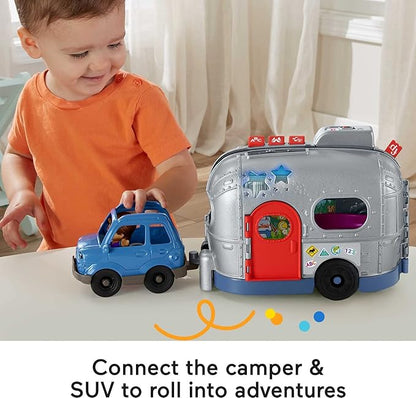 Fisher-Price Little People Toddler Toy Light-Up Learning Camper Playset with Smart Stages for Pretend Play Kids Ages 1+ Years