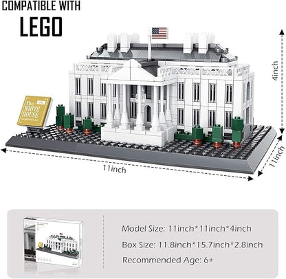Liberty Imports White House Building Blocks Set, 770 Pieces Washington D.C. White House Famous Landmark Series - Architecture Bricks Toy Model for Kids and Adults