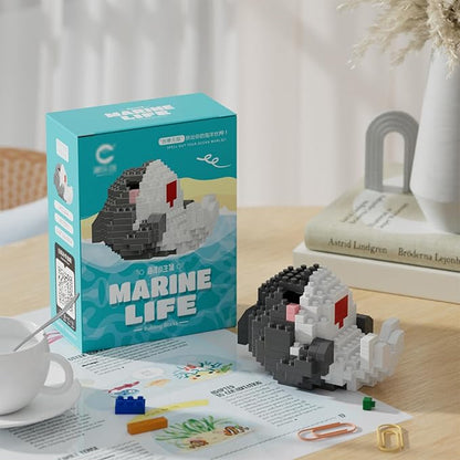 Marine Animals Building Blocks Sets Mini Building Blocks Ocean Animal Sea Creatures Building Blocks Set Mini Building Blocks Toys STEM Gifts for Kids Adult(Shark)