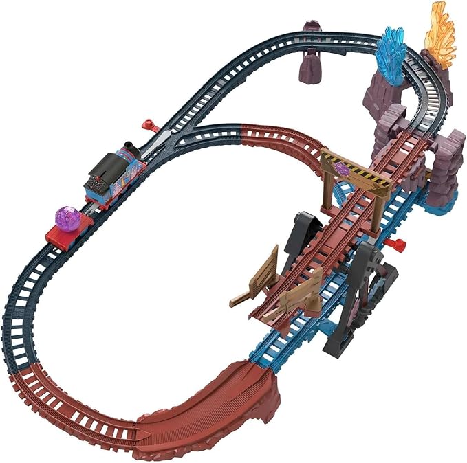 Thomas & Friends Motorized Toy Train Set Crystal Caves Adventure with Thomas, Tipping Bridge & 8 Ft of Track for Preschool Kids Ages 3+ Years