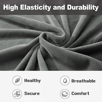 NORTHERN BROTHERS Stretchy Recliner Chair Covers, Velvet Recliner Covers, Lazy Boy Chair Cover (Dark Grey, 3 Seat)