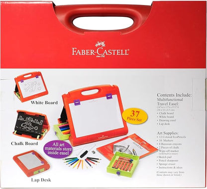 Faber-Castell Do-Art 3-in-1 Travel Easel - 30 Piece Tabletop Easel for Kids with Art Supplies, Multicolor