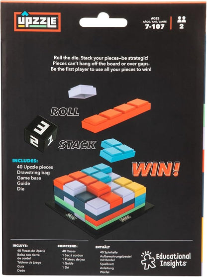 Educational Insights Upzzle - Strategic Stacking Puzzle Game for 2 Players, Brain Teaser Puzzles for Kids and Adults, Perfect for Family Game Night, Gift for Ages 7+