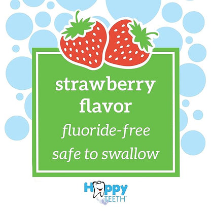 Dr. Brown's 100% Silicone Baby Finger Toothbrush and Toothpaste Set, 2-Pack Toothbrush with Storage Case, Fluoride-Free Strawberry Toddler Toothpaste, Gray & Yellow