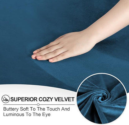 Festicorp Recliner Chair Covers Real Velvet 4-Pieces Recliner Covers for Small Lazy Boy Recliner Chair Stretch Recliner Sofa Slipcovers Furniture Protector with Side Pocket & Elastic Bottom, Deep Teal