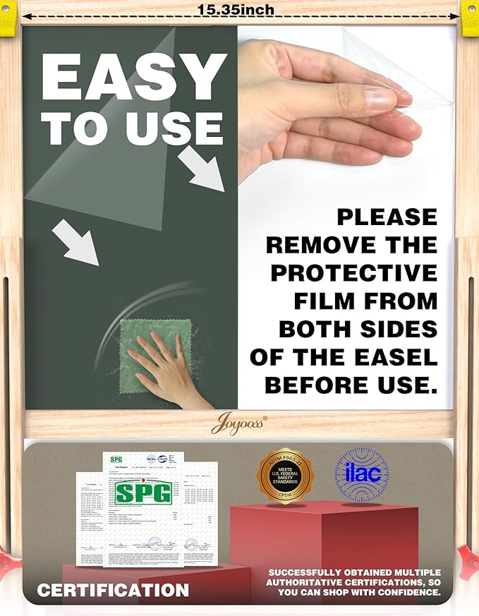 Joyooss Art Easel for Kids Easel, Kids Easel for Painting Wooden Whiteboard & Chalkboard Kids Art Easel, Toddler Art Easel One Get Many Kids Easel with Paper roll Art Easel for Kids Ages 2-4 4-8 8-12