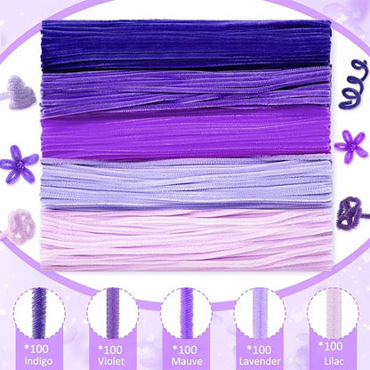 Peryiter 500 Pieces Pipe Cleaners Chenille Stems 12 Inch Craft Supplies Bulk for DIY Art and Craft Projects Creative Gift Wrapping Party Decorations(Pink,12 Inch)