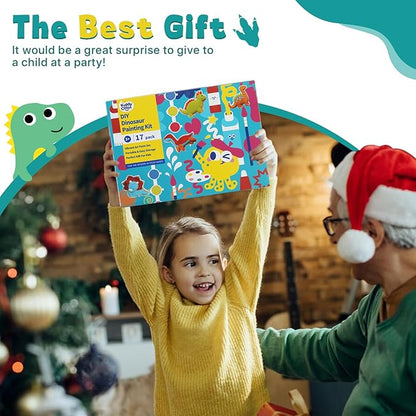 KIDDYCOLOR Kids Arts & Crafts Plaster Painting Craft Kit Art Set - Decorate Your Dinosaurs and Create Your own Dinosaur World as a Gift for Ages 3-12