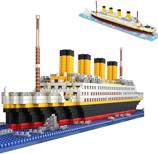 Titanic Micro Mini Building Blocks Set, 1860pcs 3D Titanic Model Building Set Blocks, DIY Bricks Toys Gift for Adults and Kids (1860 pcs)