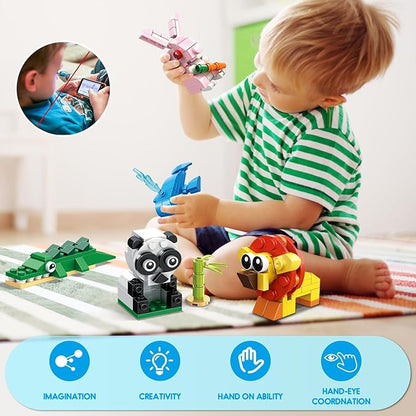 HOGOKIDS Party Favors for Kids - 12 Pack Animals Building Blocks Toy for Easter Gifts Goodie Bags Classroom Prizes Stocking Stuffers Building Set Valentines Day Birthday Gift for Boy Girl Ages 6-12+