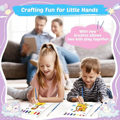FEREDO KIDS Watercolor Paint Sets for Kid: 2 Pack Water Painting Coloring Book for Toddlers 4-8 Years Old, No Mess Arts and Crafts Drawing Paper Kits for Boys Girls Birthday Gift