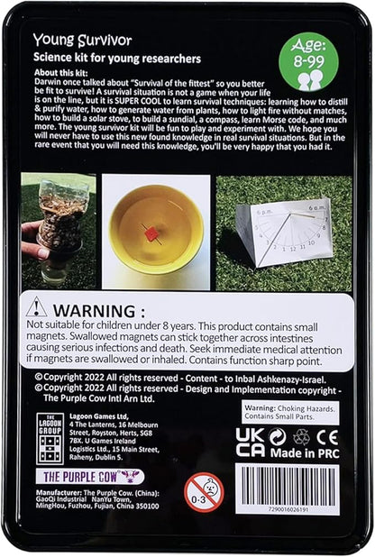 The Purple Cow - Young Survivor, Science Kits for Kids from The Famous Crazy Scientist Lab - Survival Skill Box. Kids Science Kits. STEM Educational Games for Kids, Young Survivor Skills, 191