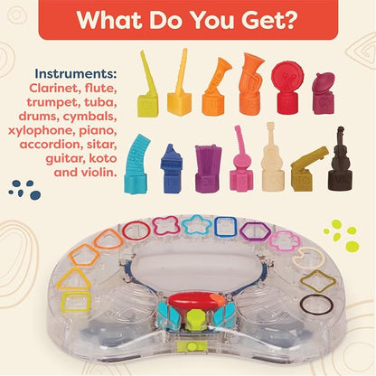 B. toys - B. Symphony Musical Toy Orchestra for Kids 3+ Years– 13 Musical Instruments for Classical Music for Babies and Toddlers – Interactive Kids Music Toys with Lights and 15 Songs