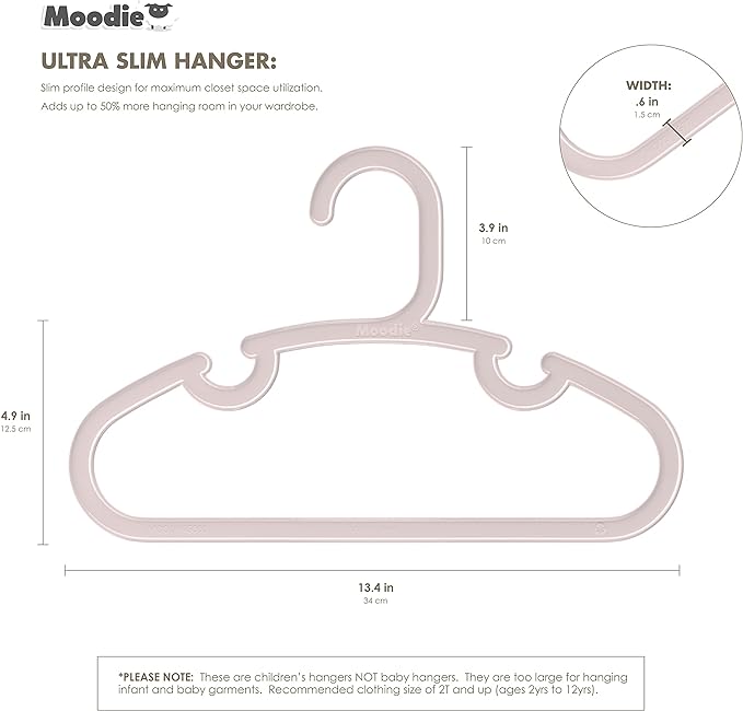 Recycled Plastic Kids Hangers | 13.5" Heavy Duty Big Kids Plastic Hangers | Bulk Pack Childrens Hangers Plastic, Large Toddler Hangers for Clothes | Child Size (2-12yrs | 50 Pack, Pinks)