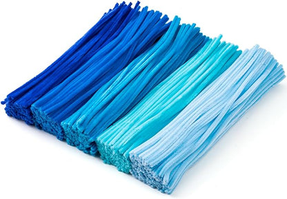 Caydo 500 Pieces Blue Pipe Cleaners, Chenille Stems, Pipe Cleaner Crafts for DIY Art and Craft Projects Creative Gift Party Decorations