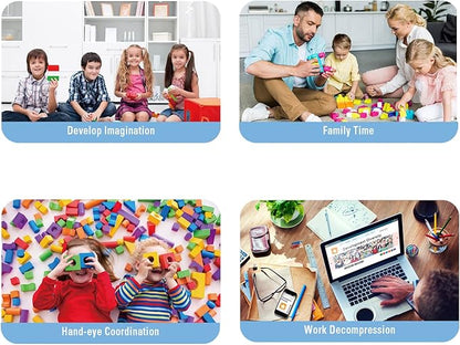 Building Bricks 2200+ Pieces Set - 3D Puzzles Classic Cartoon Characters Building Blocks - Micro Building Block for Boys Girls & Adults (PinkPro)