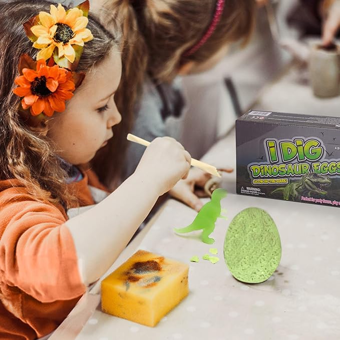 Dino Eggs Kit,12 Pack Dinosaur Eggs Toy,Glow in The Dark Dinosaur Fossil - Dinosaur Toys for Boys & Girls, Great Birthday, Science Gift
