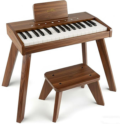 Dreamon Kids Digital Piano Keyboard, Music Educational Instrument Toy, Wood Piano for 3+ Girls and Boys, Christmas & Birthday Gifts for Kids Ages 6-12 Years Old