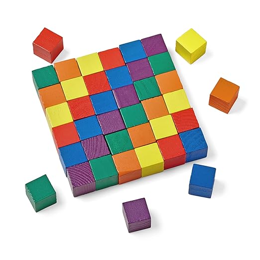 hand2mind Wood Blocks, Teacher Counting Blocks for Math, Classroom Manipulatives for Elementary, Math Cube Manipulatives, Counting Cubes for Kids Math, Color Counters for Classroom (Pack of 1000)