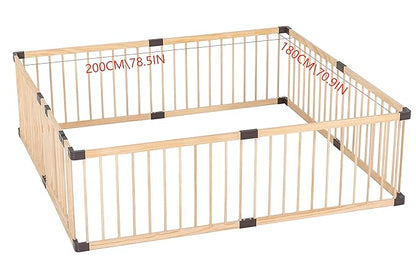 Baby Playpen,Playpen for Babies and Toddlers, Wooden Baby Playpen,79x71, Baby Play Pen,Baby Play Fence,Baby Play Yards,Baby Activity Center (180x200CM)