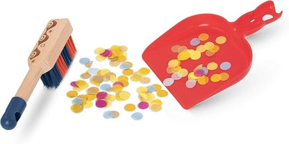 B. toys- Clean n' Play- Pretend Play Wooden Cleaning Set- Playset for Toddlers – Broom, Dustpan, Brush- 2 Years +