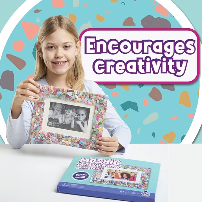 PURPLE LADYBUG Mosaic Photo Frame Craft Kit - Girls Valentines Gifts, DIY Arts & Crafts for Girls 8-12, Girls Birthday Gift, Kids Easter Gifts, Teen Gifts for Ages 6-12