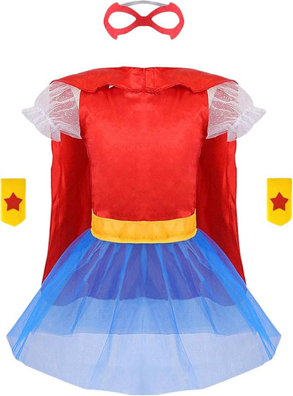 Jeowoqao Girls Dress up Trunk Princess Set, 24Pcs Pretend Play Costume Set, Fairytale, Supergirl, Princess, Rainbow Girls Costume for Toddler/Little Girls Ages 3 4 5 6 Years