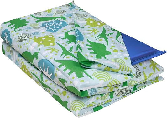 Wildkin Kids Nap Mat Cover for Boys & Girls, Sewn-in Flap Design Rest Mat Cover, Perfect for Preschool & Daycare, Fits our Vinyl Nap Mat up to 1.5 Inches Including Basic Sleep Mat (Dinomite Dinosaurs)