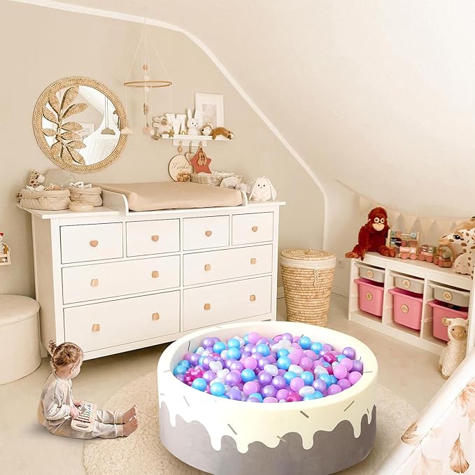 GOGOSO Ball Pit Balls,Plastics Balls for Ball Pit, Stars Hearts Shape for PastelBall for Toddlers Kids