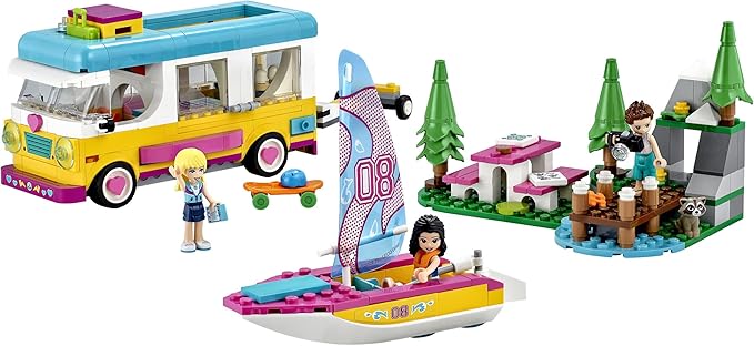 LEGO Friends Forest Camper Van and Sailboat 41681 Building Kit; Forest Toy; New 2021 (487 Pieces)