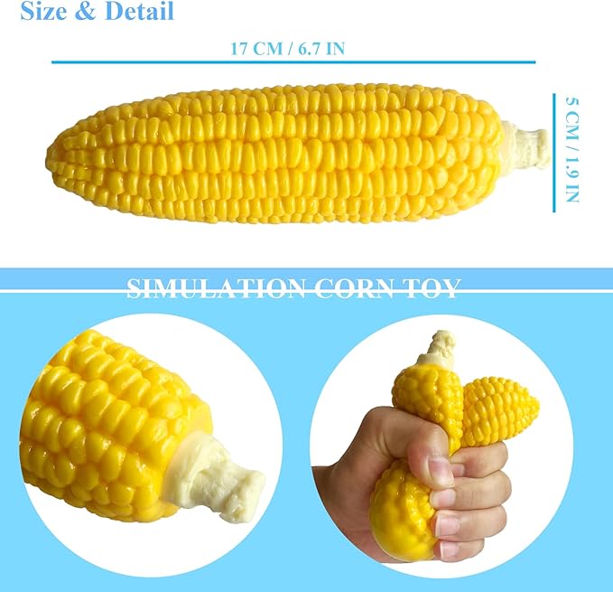 Corn Squishies Stress Relief Novelty Toy Soft Scented Simulation Corns Squeeze Toys Cute Birthday Gift for Kids (Corn)