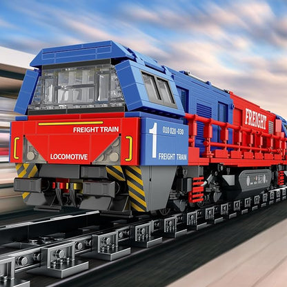 JMBricklayer Train Building Set for Adults, G2000 City Freight Train with Train Track, Diesel Locomotive Model Collectible or Display, Gift for Boys Girls 51106