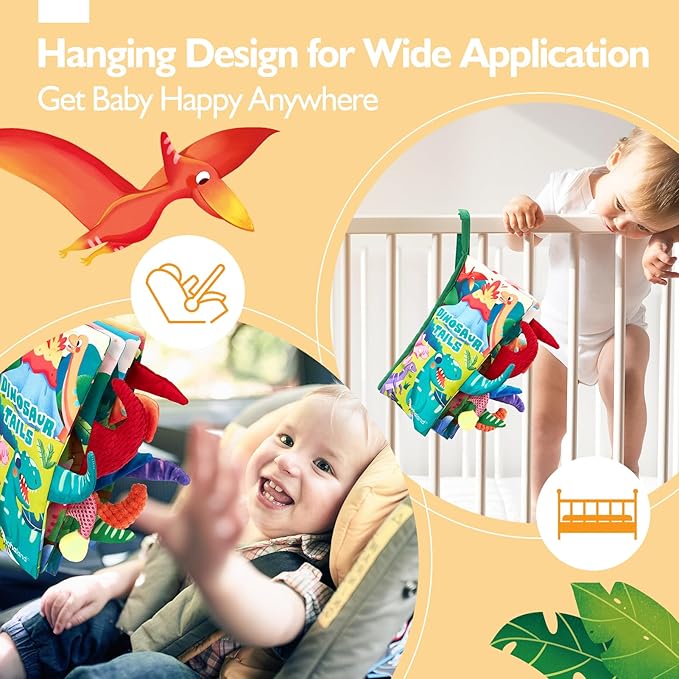 hahaland Baby Books 0-6 Months,Infant Tummy Time Toy Sensory Toys 6 to 12 Months Touch Feel Book Gifts for Boy Girl 0-3 Month Learning Toy Baby Birthday Easter Basket Stuffers (Single)