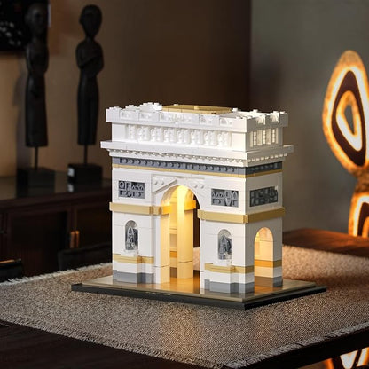 itshWOee Architecture Arc De Triomphe Building Set, Paris Collectible City Landmark Architectural Building Toys with Lights, Home Décor Paris Gift for Adults and Kids Age 6+