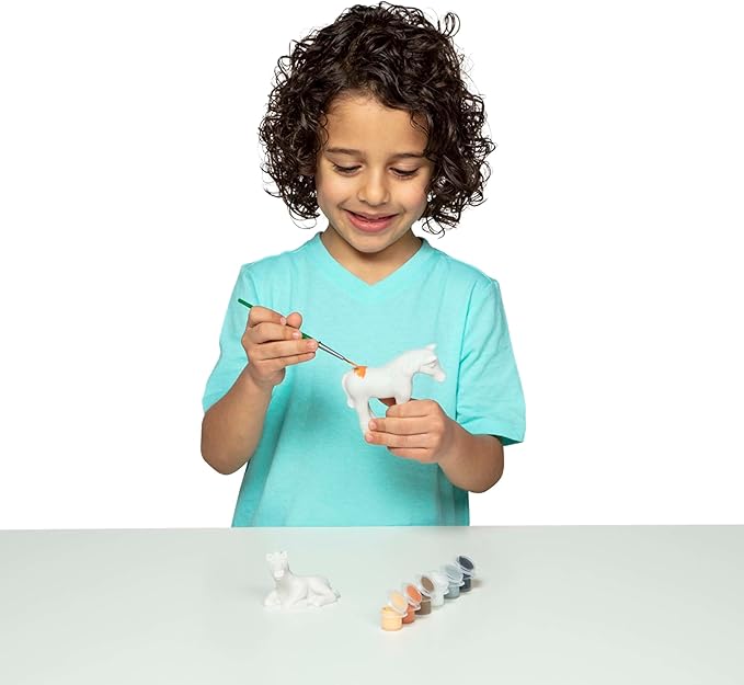 Melissa & Doug Created by Me! Horse Figurines Craft Kit (2 Resin Horses, 6 Paints, Paintbrush)