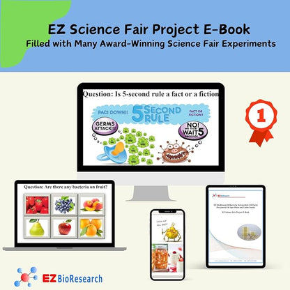 Bacteria Science Kit (IV) (Gift Pack): Prepoured LB-Agar Plates and Cotton Swabs. Exclusive Free Science Fair Project E-Book Packed with Award Winning Experiments. (IV Gift Pack)