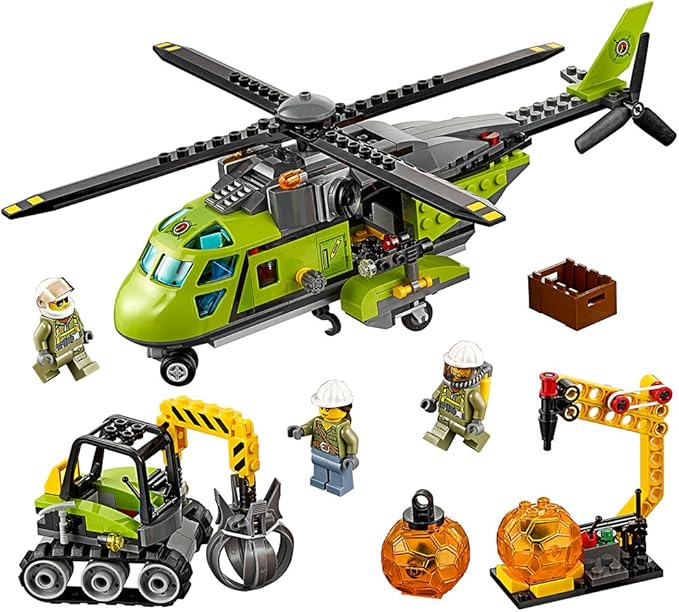 LEGO City Volcano Explorers 60123 Volcano Supply Helicopter Building Kit (330 Piece)