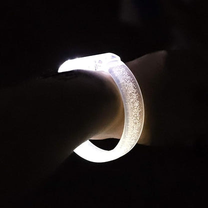 LED Light up Bracelets, White Glow Wristbands Party Favors Toys Supplies for Birthday, Halloween, Carnivals Parties for Kids over 3 Years Old, Clear Case 10 Pack