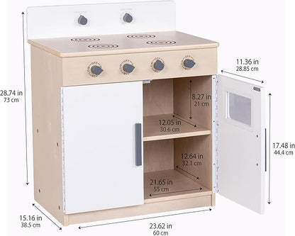 Children’s Factory Wooden Play Stove for Kids and Toddlers – Pretend Kitchen Playset with Realistic Design – Preschool Furniture for Classroom or Playroom – 24" W x 15" D x 28" H – Assembly Required
