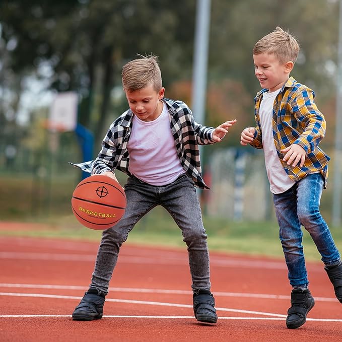KUYOTQ Kids Toddler Youth Adult Size 3/4/5/6/7 Basketball 22/25.5/27.5/28.5/29.5" Thickened Rubber or Faux Leather Indoor Outdoor Basketball for Boys Girls Womens Mens Basket Ball Gifts