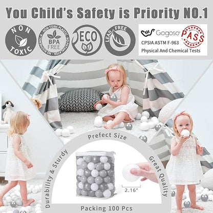 GOGOSO Bear Ball Pit Balls Shapes BPA Free Plastic Play Balls Crush Proof Kids Toddlers Baby Pastel Pelotas Toy Shaped Giant Friendship Bracelet